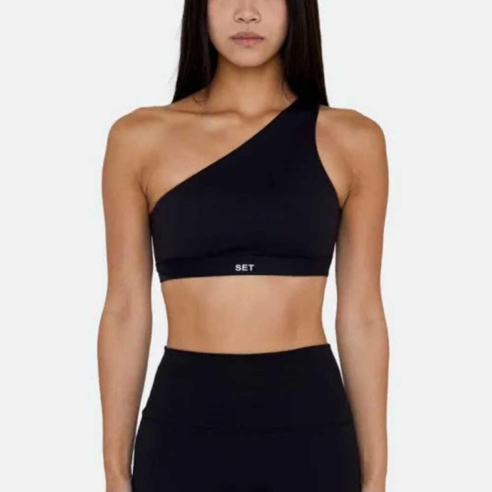 set active sports bra black off the shoulder